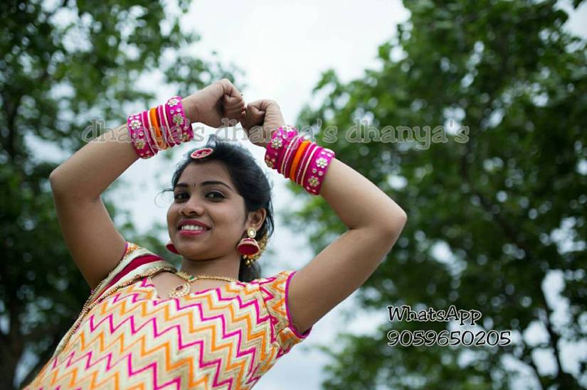 Client flaunting her bangles